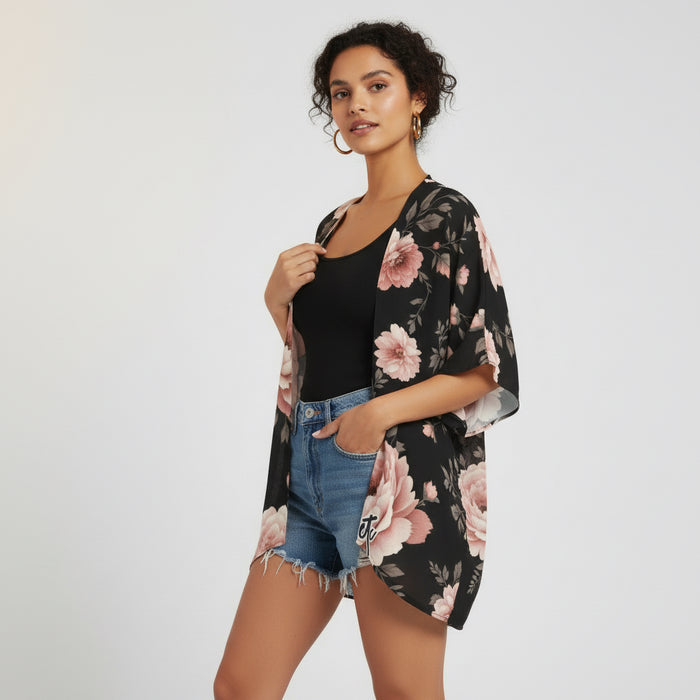 ETC Vintage Floral Kimono Throw