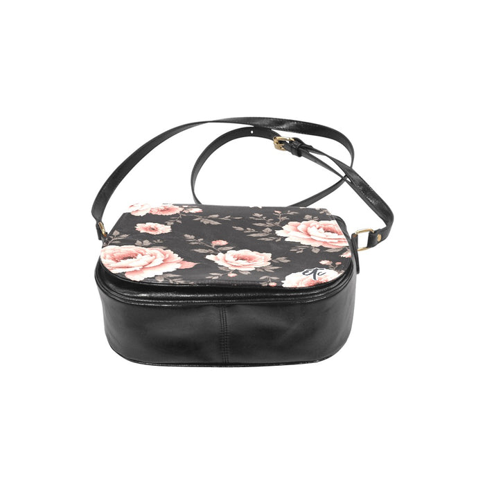 ETC Vintage Floral PU Leather Saddle Bag