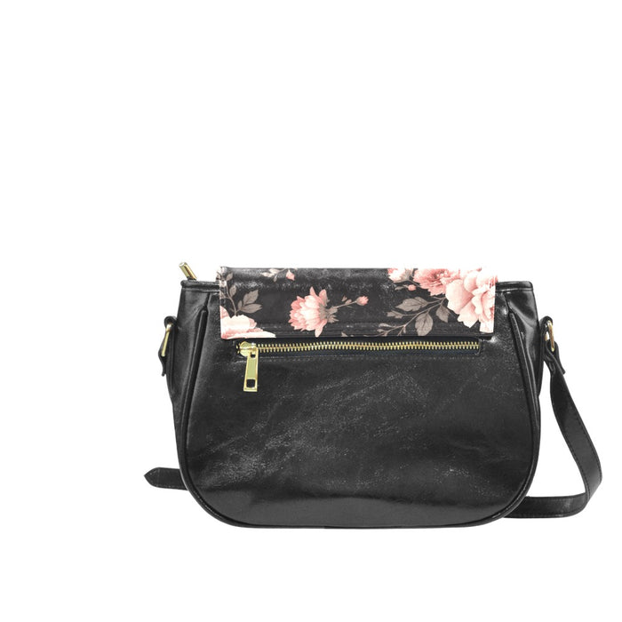 ETC Vintage Floral PU Leather Saddle Bag