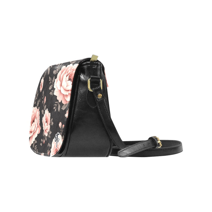 ETC Vintage Floral PU Leather Saddle Bag