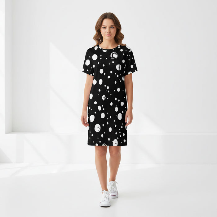 ETC White Circles Tee Dress