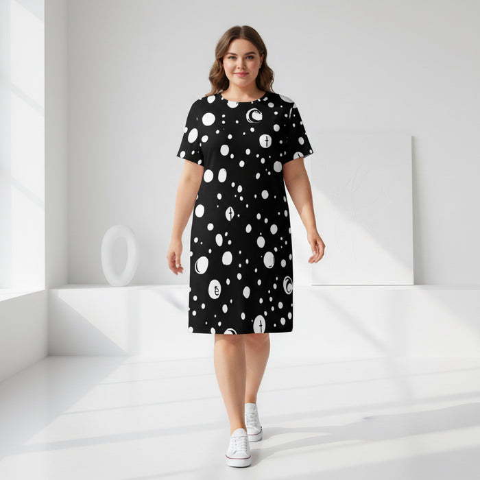 ETC White Circles Tee Dress