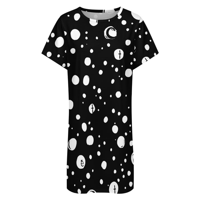 ETC White Circles Tee Dress