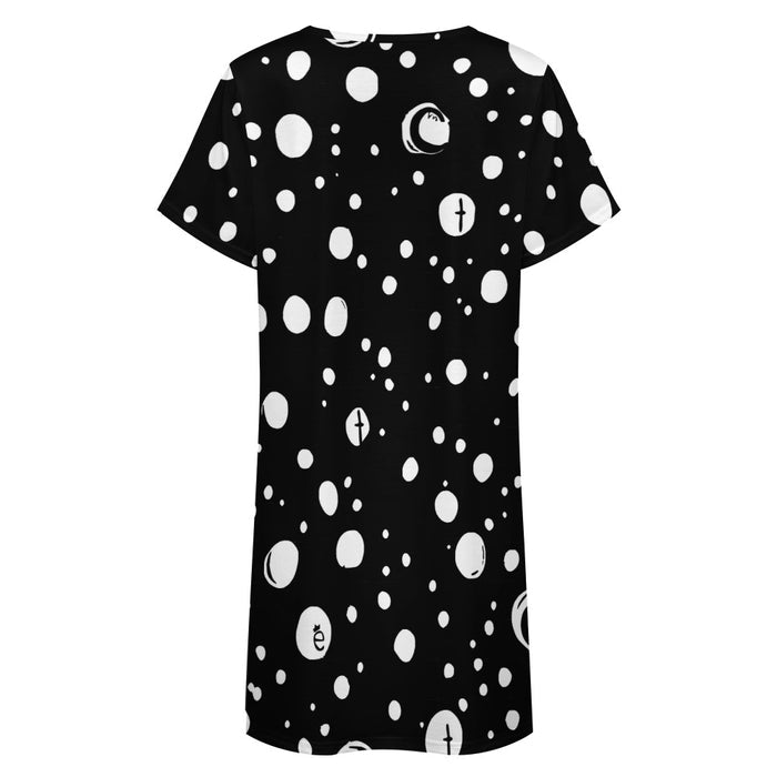 ETC White Circles Tee Dress