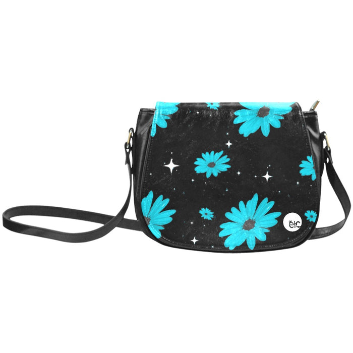 ETC Winter Daisies PU Leather Saddle Bag