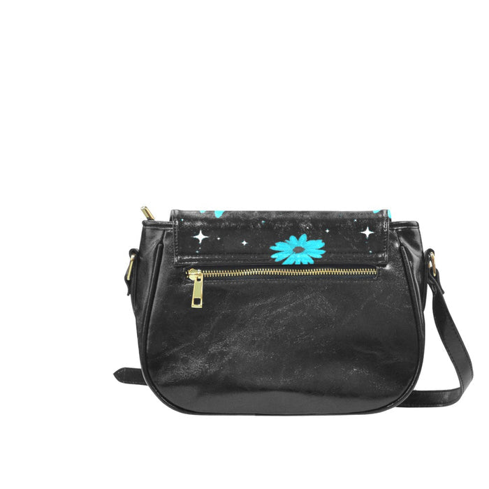 ETC Winter Daisies PU Leather Saddle Bag