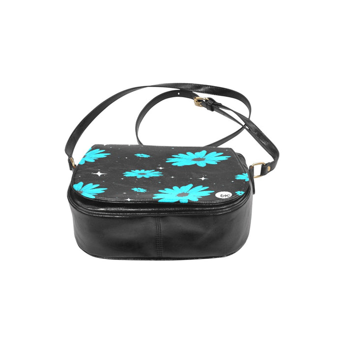 ETC Winter Daisies PU Leather Saddle Bag