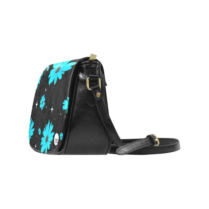 ETC Winter Daisies PU Leather Saddle Bag