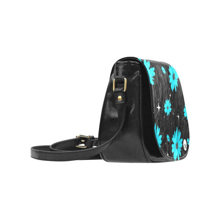 ETC Winter Daisies PU Leather Saddle Bag