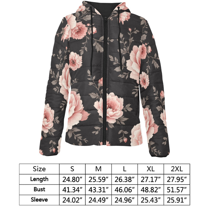 ETC Womans Vintage Floral Puffer Jacket
