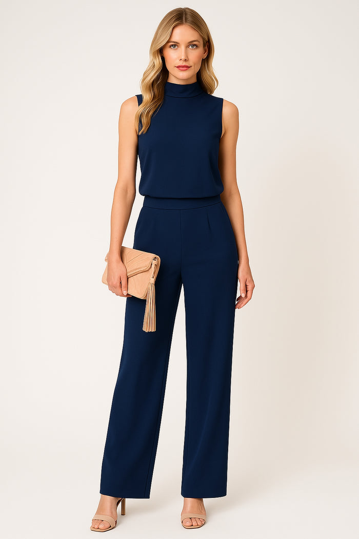 Sleeveless wide-leg jumpsuit, side view