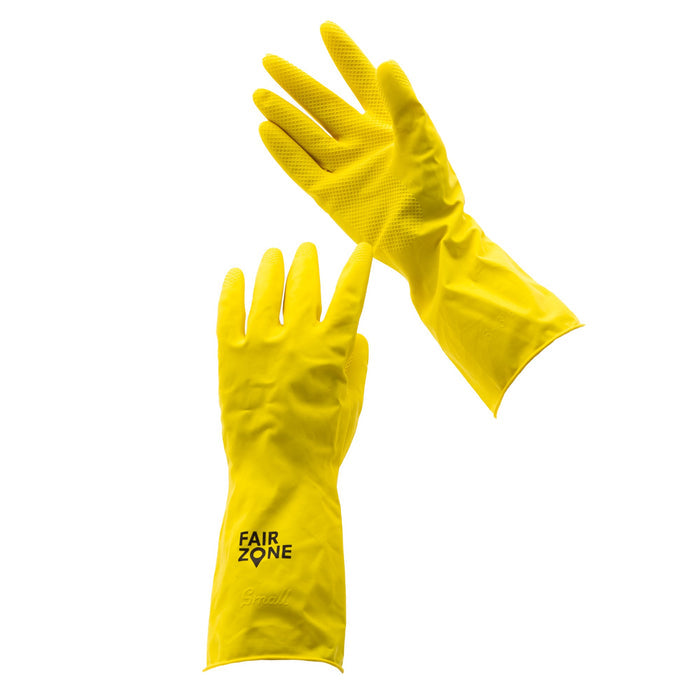 Small Fair Zone Yellow Rubber Gloves.