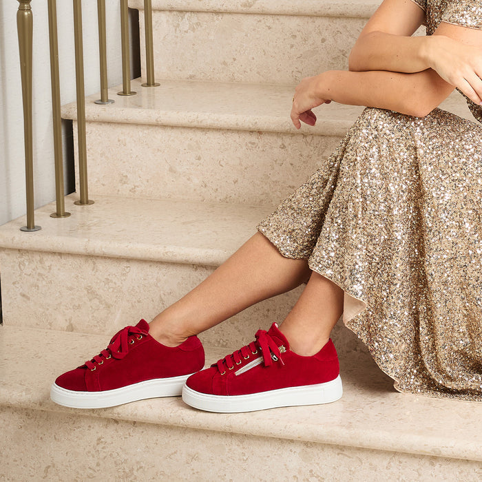 Feather: Red Suede Shoes Sole Bliss