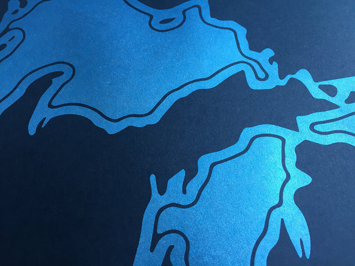 detail of Great Lakes Poster print, Cyberoptix