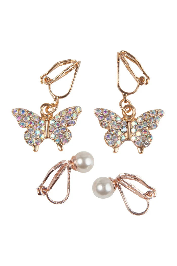Great Pretenders Boutique Butterfly Clip Earrings Set