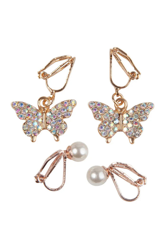 Great Pretenders Boutique Butterfly Clip Earrings Set