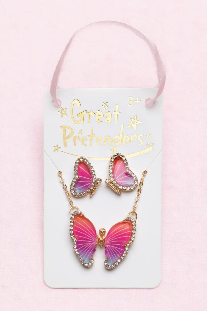 Great Pretenders Boutique Butterfly/Studded Earrings Set