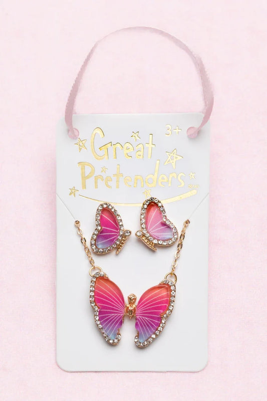 Great Pretenders Boutique Butterfly/Studded Earrings Set