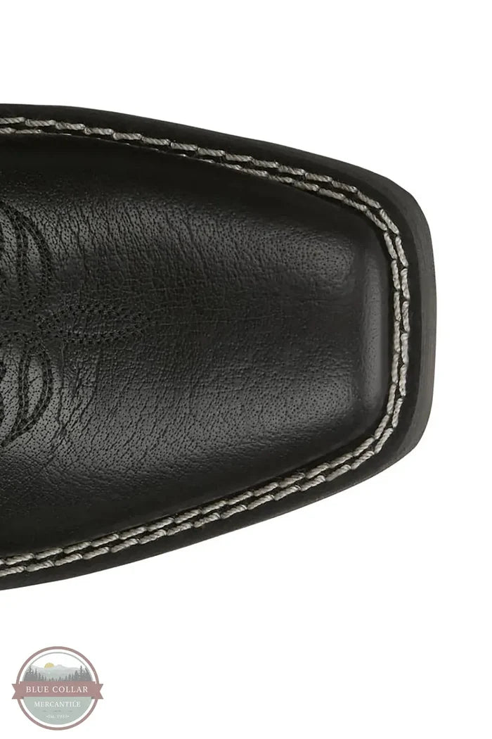 Justin GY2876 Rae 12" Western Boot in Midnight Black detailed view of square toe
