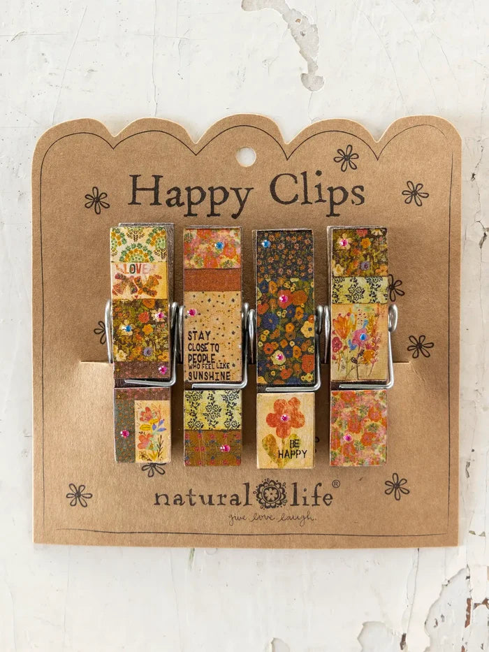 Happy Clips, Set of 4 - Be Happy Patchwork-view 1