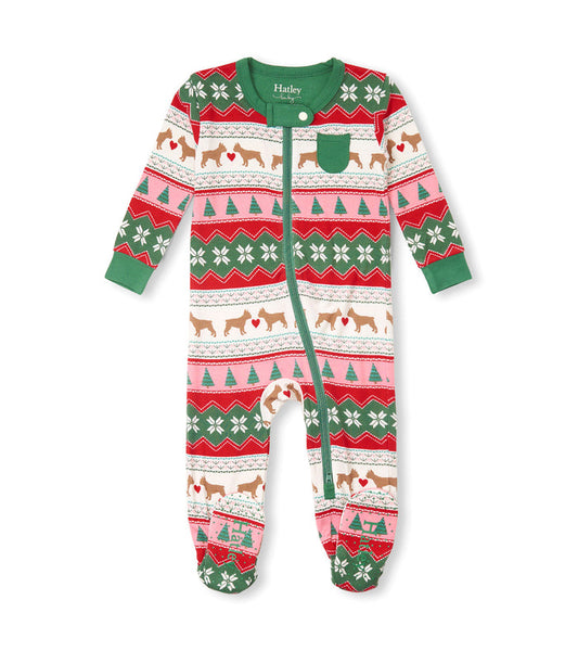 Hatley Bamboo Footed Coverall - Puppy Hearts