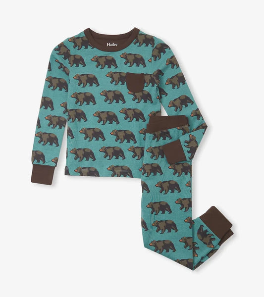 Hatley Bamboo Pajama Set - Walking Bear