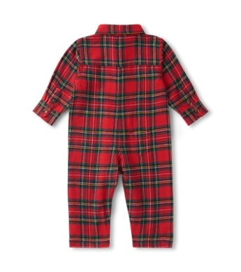 Hatley Button Down Romper - Red Plaid