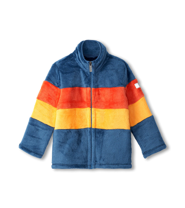 Hatley Fuzzy Fleece Zip Up - Koi Colourblock