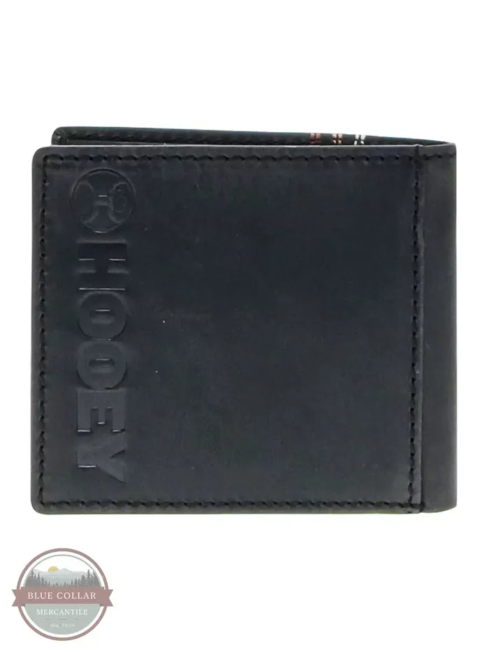 Hooey HBF016-BK Ranger Bi-Fold Wallet in Black with Embroidery Back View