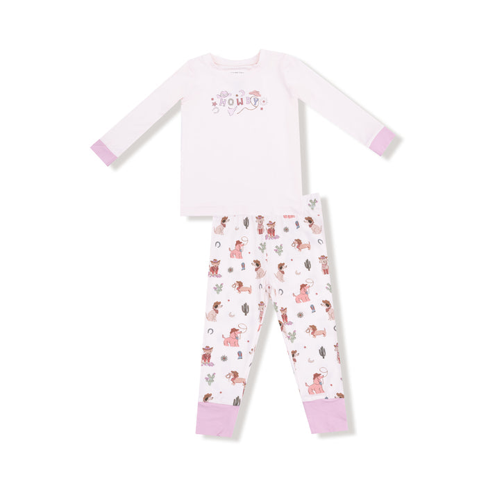 Howdy Pink Cowgirl Dogs LS PJ Set