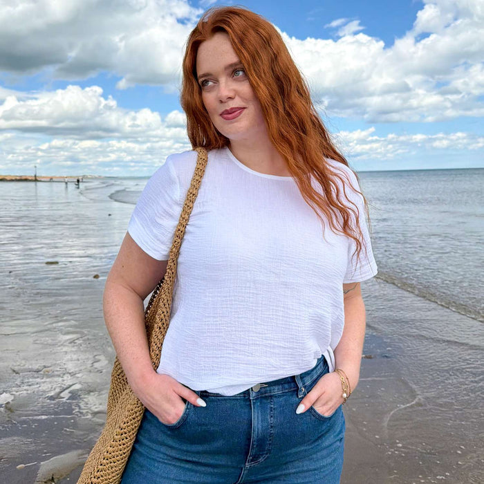 Ida Cotton Gauze T-Shirt - White