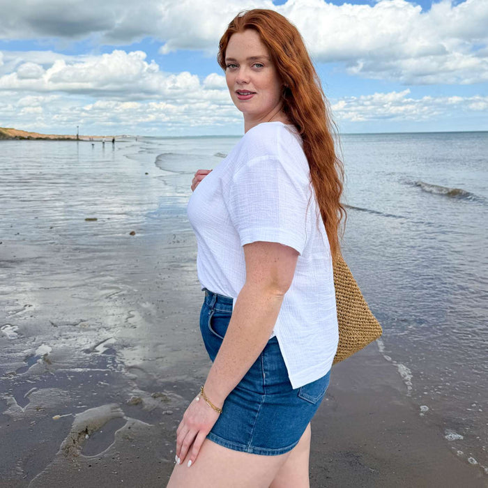 Ida Cotton Gauze T-Shirt - White