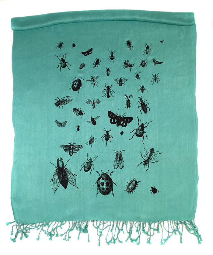 mint green bug scarf, by cyberoptix