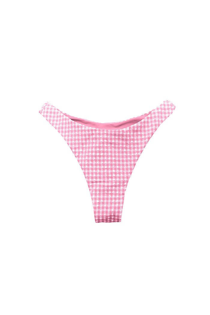 Isla pink gingham bottom with self-tied sides