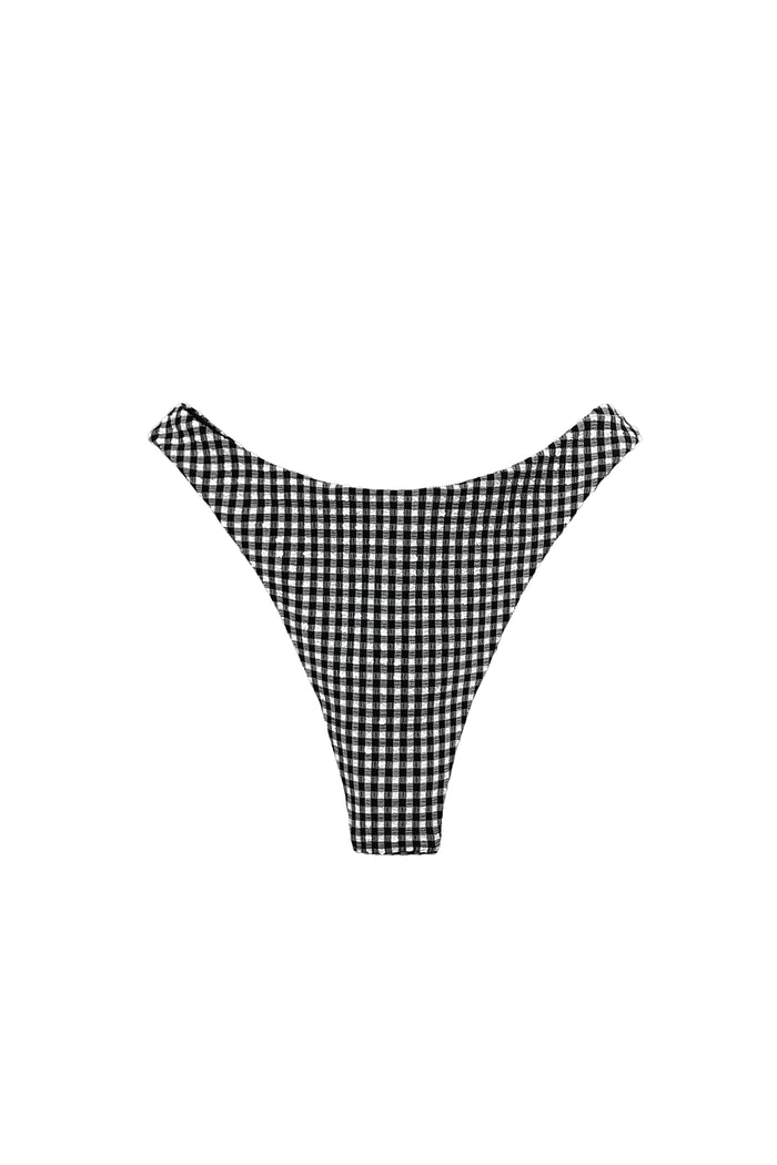Isla black gingham bottom with self-tied sides