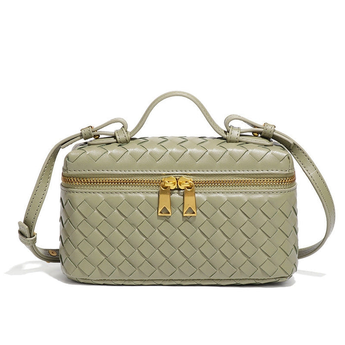woven crossbody bag lichtgroen