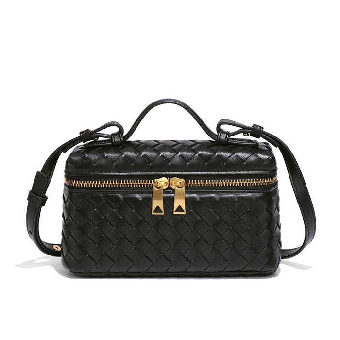 woven crossbody bag zwart