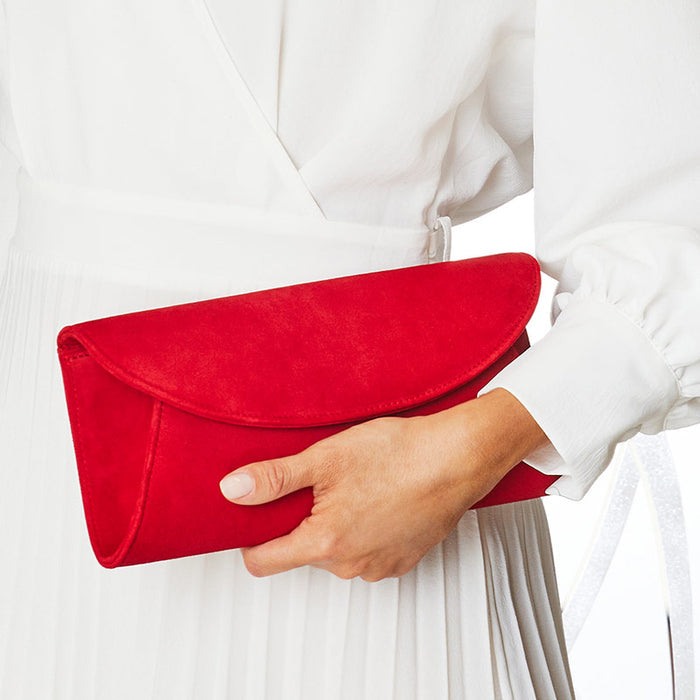 Jenna: Red Suede Bags Sole Bliss