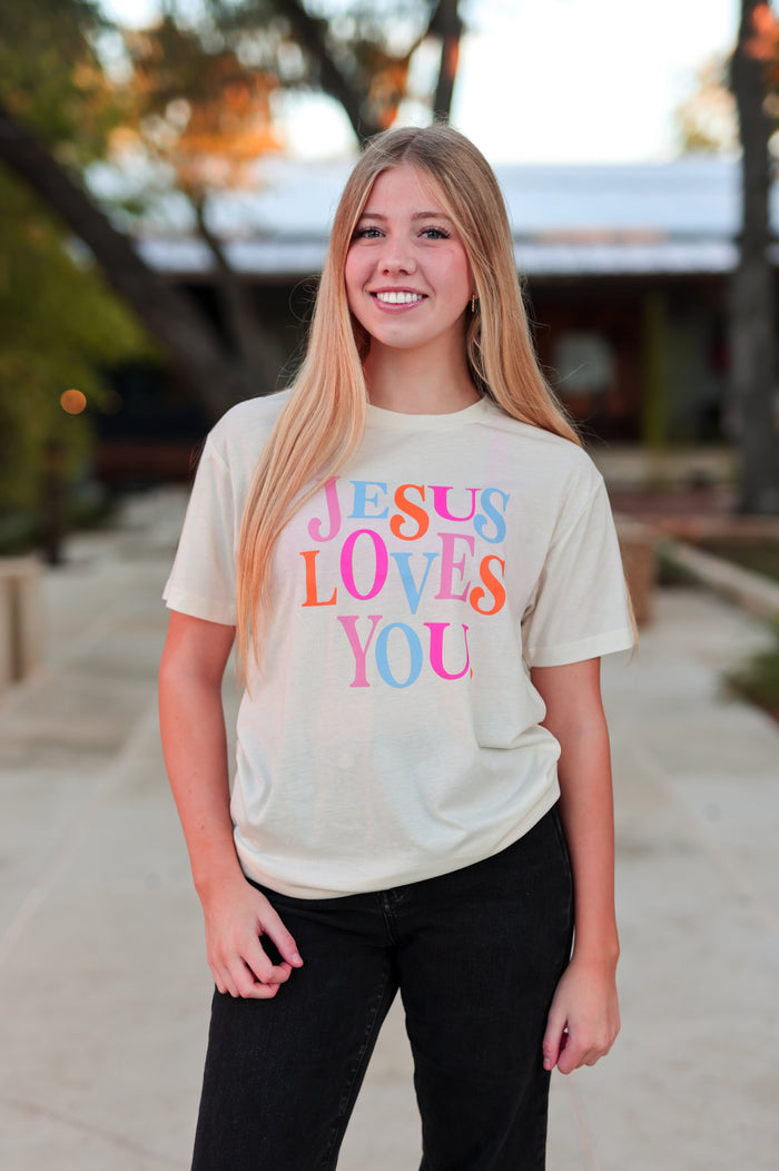 Jesus Loves You SS Tee -Cream