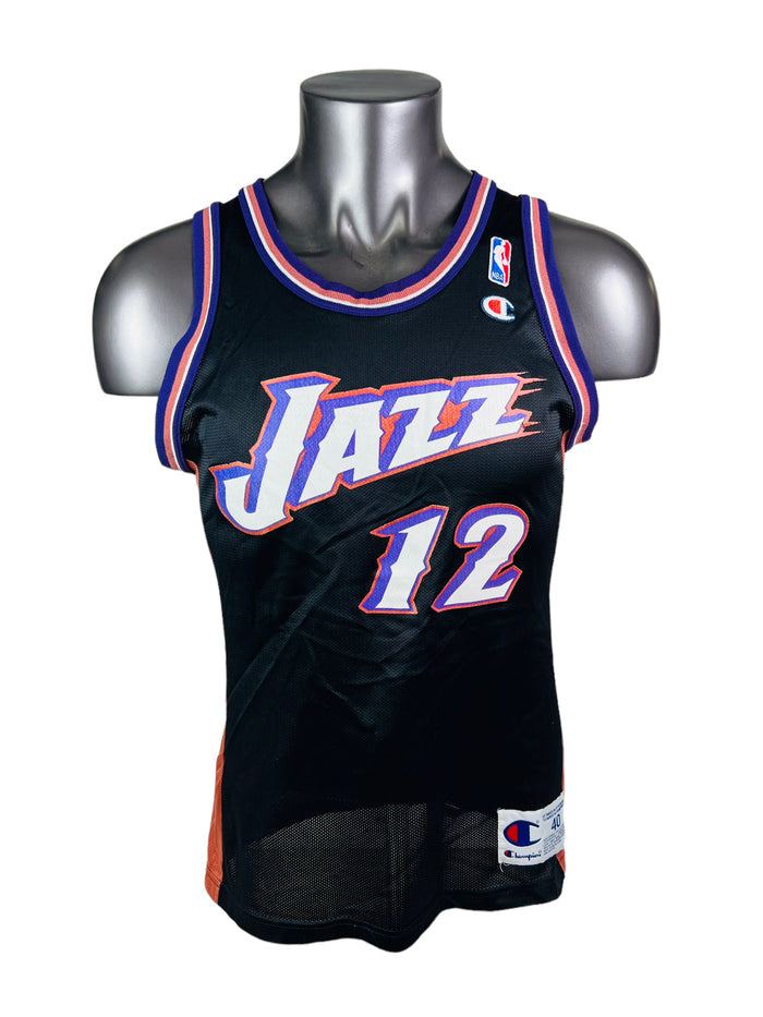 JOHN STOCKTON UTAH JAZZ VINTAGE 1990'S CHAMPION JERSEY ADULT 40 MEDIUM