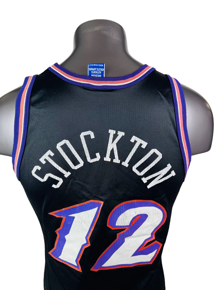 JOHN STOCKTON UTAH JAZZ VINTAGE 1990'S CHAMPION JERSEY ADULT 40 MEDIUM