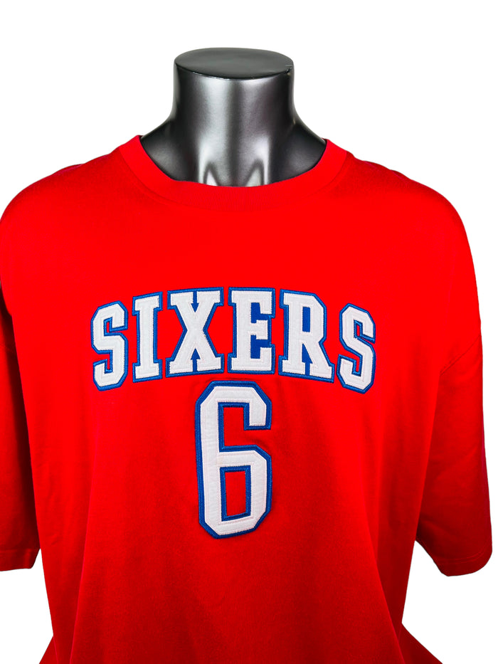 JULIUS DR. J ERVING  PHILADELPHIA SIXERS VINTAGE 2000'S HARDWOOD CLASSICS REEBOK SHOOTING SHIRT ADULT 3XL