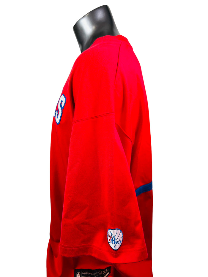 JULIUS DR. J ERVING  PHILADELPHIA SIXERS VINTAGE 2000'S HARDWOOD CLASSICS REEBOK SHOOTING SHIRT ADULT 3XL