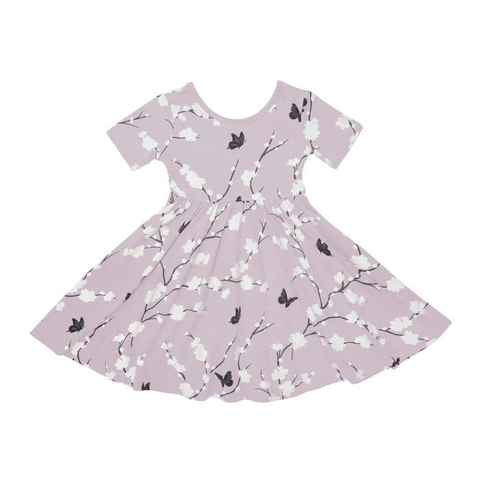 Kyte Baby Short Sleeve Twirl Dress - Cherry Blossom