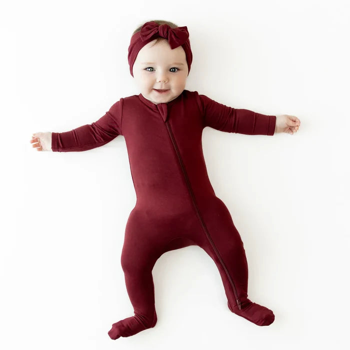 Kyte Baby Zippered Footie - Burgundy