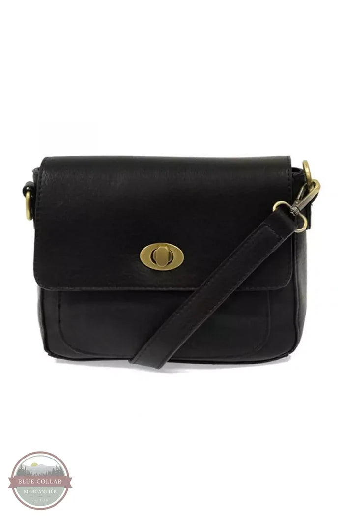 Joy Susan L8143 Vicki Small Convertible Turn Lock Shoulder Bag Black Front View