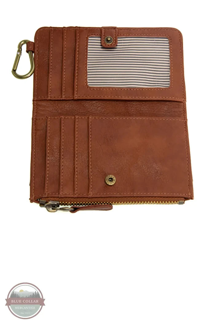 Joy Susan L8213-62 Bobbie Bifold Wallet With Carabiner in saddle