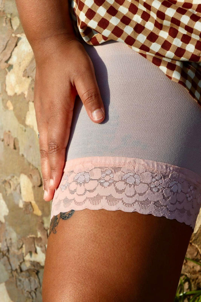 Lace Stay Cool Chub Rub Shorts - Ballet Pink