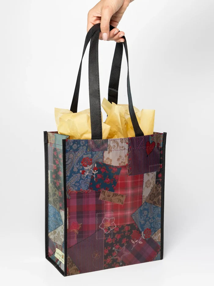 Large Happy Bag, Set of 3 - Aspen Patchwork Burgundy-view 1