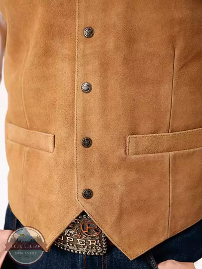 Roper 02-075-0500-0511 BR Light Sand Suede Vest  Detail View